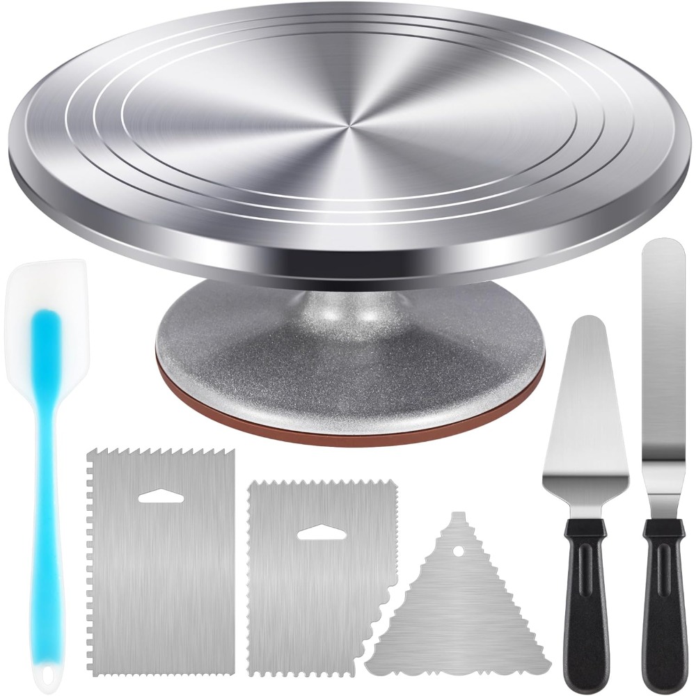 Aluminium Cake Turntable Set w - Cupcake Stand Tier review and price