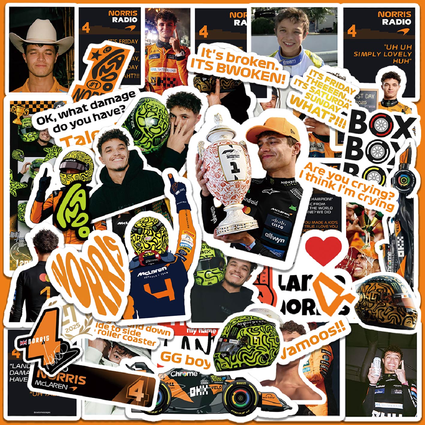 5-6 Sheets F1 Stickers, Norris - Supply Event review and price