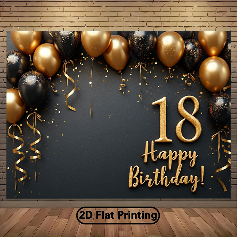 2D 1Pc Black & Gold Balloons B - Party Banner Gold review and price
