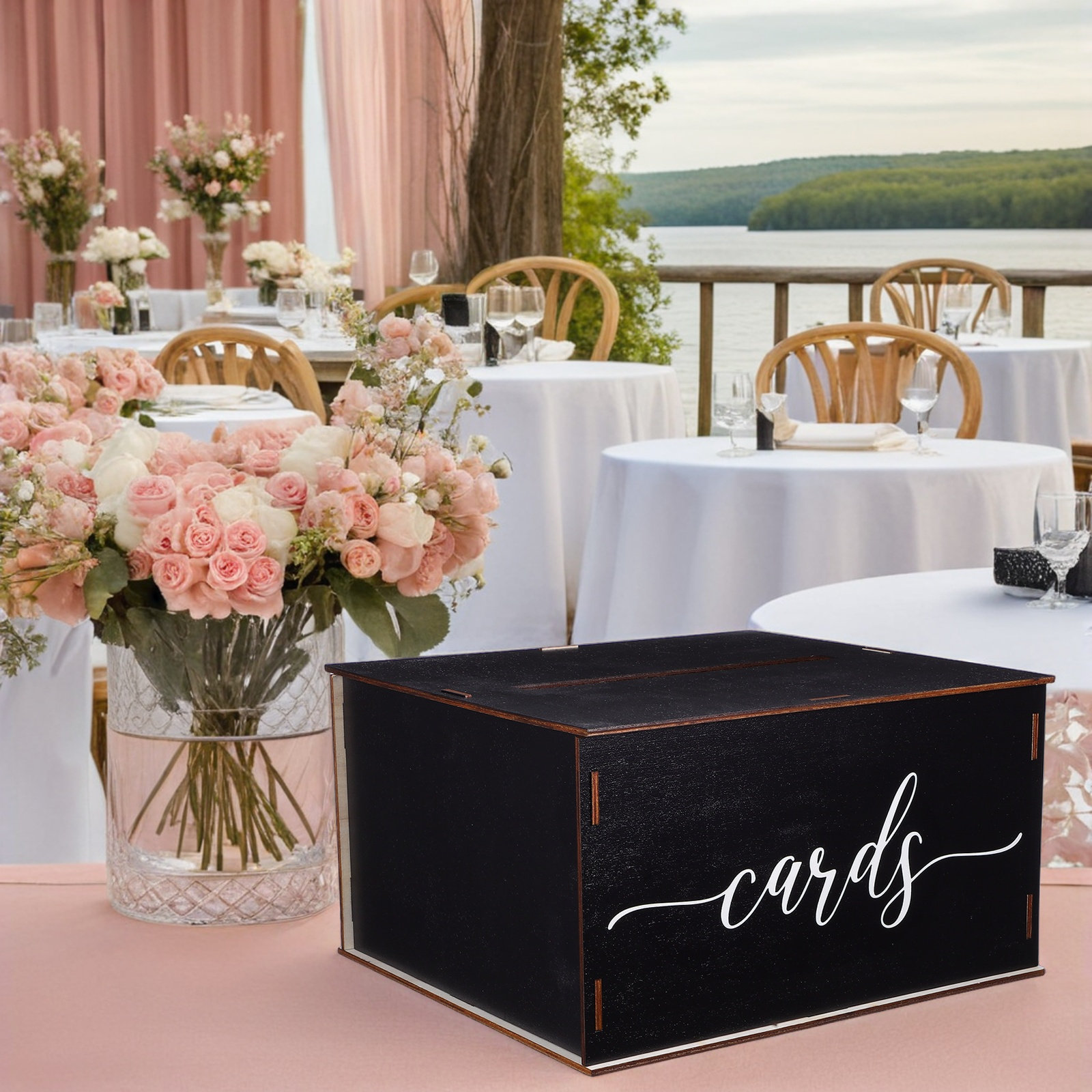 Wooden Card Box Wedding Rustic - Event Party Box review and price
