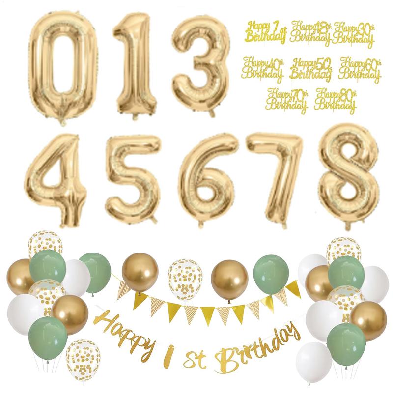 28 Pcs Birthday Decoration Set - Party Banner Gold review and price
