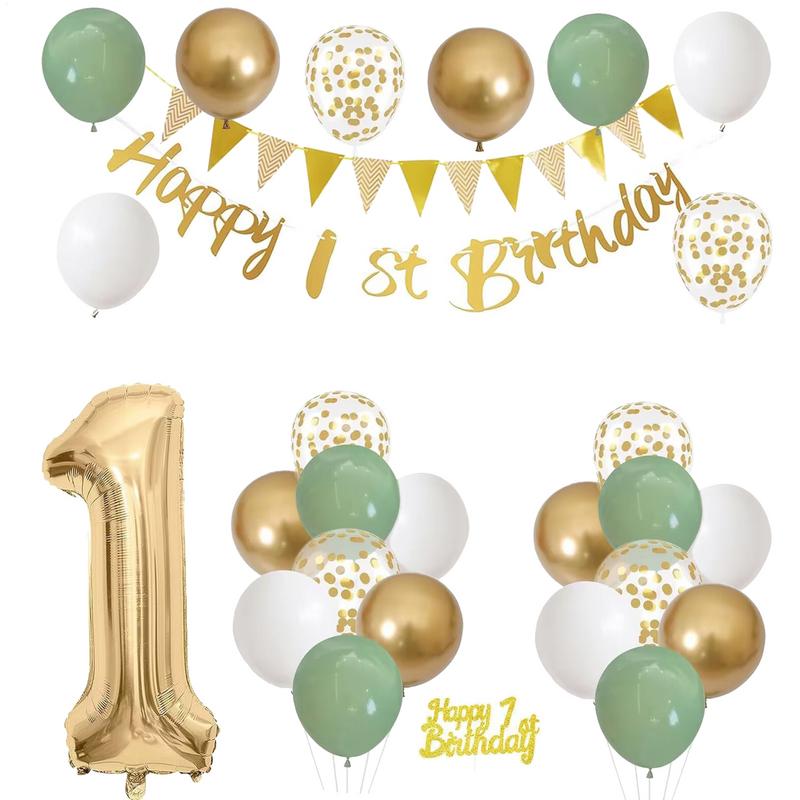 28 Pcs Birthday Decoration Set - Party Banner Gold review and price