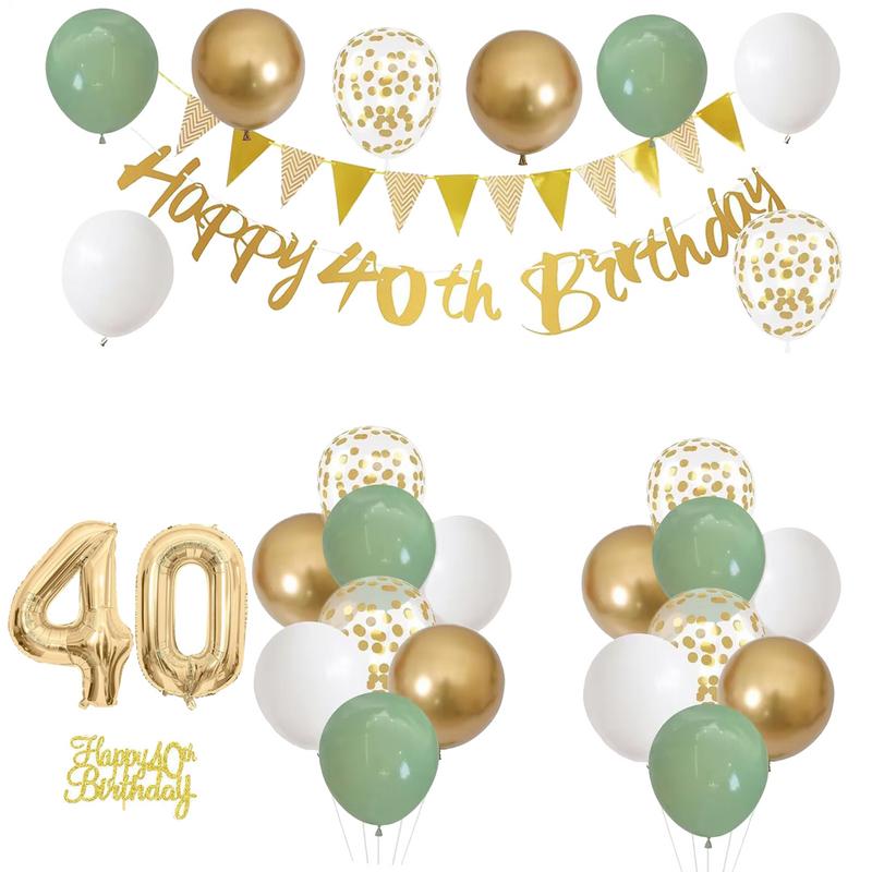 28 Pcs Birthday Decoration Set - Party Banner Gold review and price
