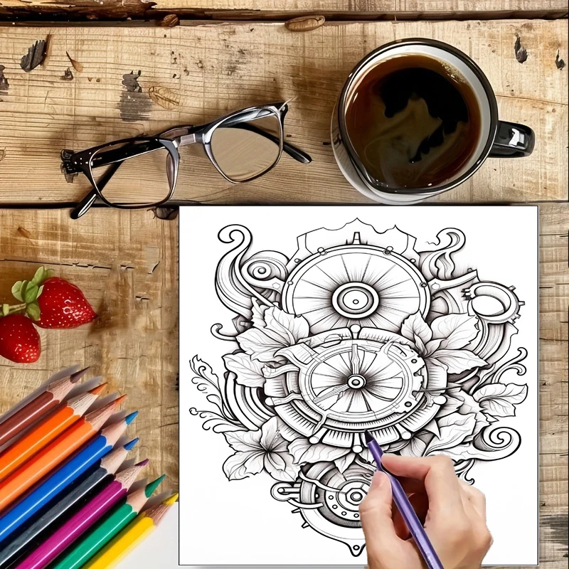 Coloring Book Steampunk Flower - Supply Event review and price