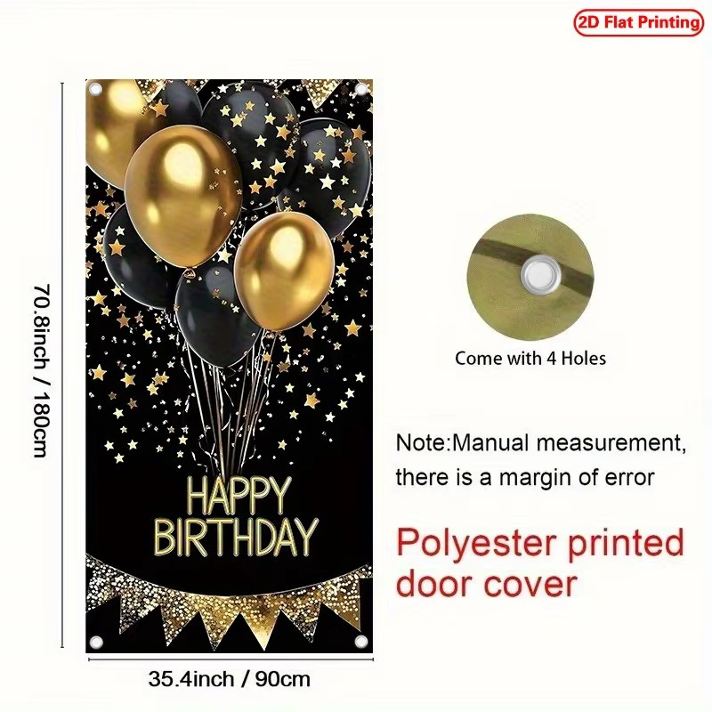 2D Door Banner, 1 Elegant Blac - Party Banner Gold review and price